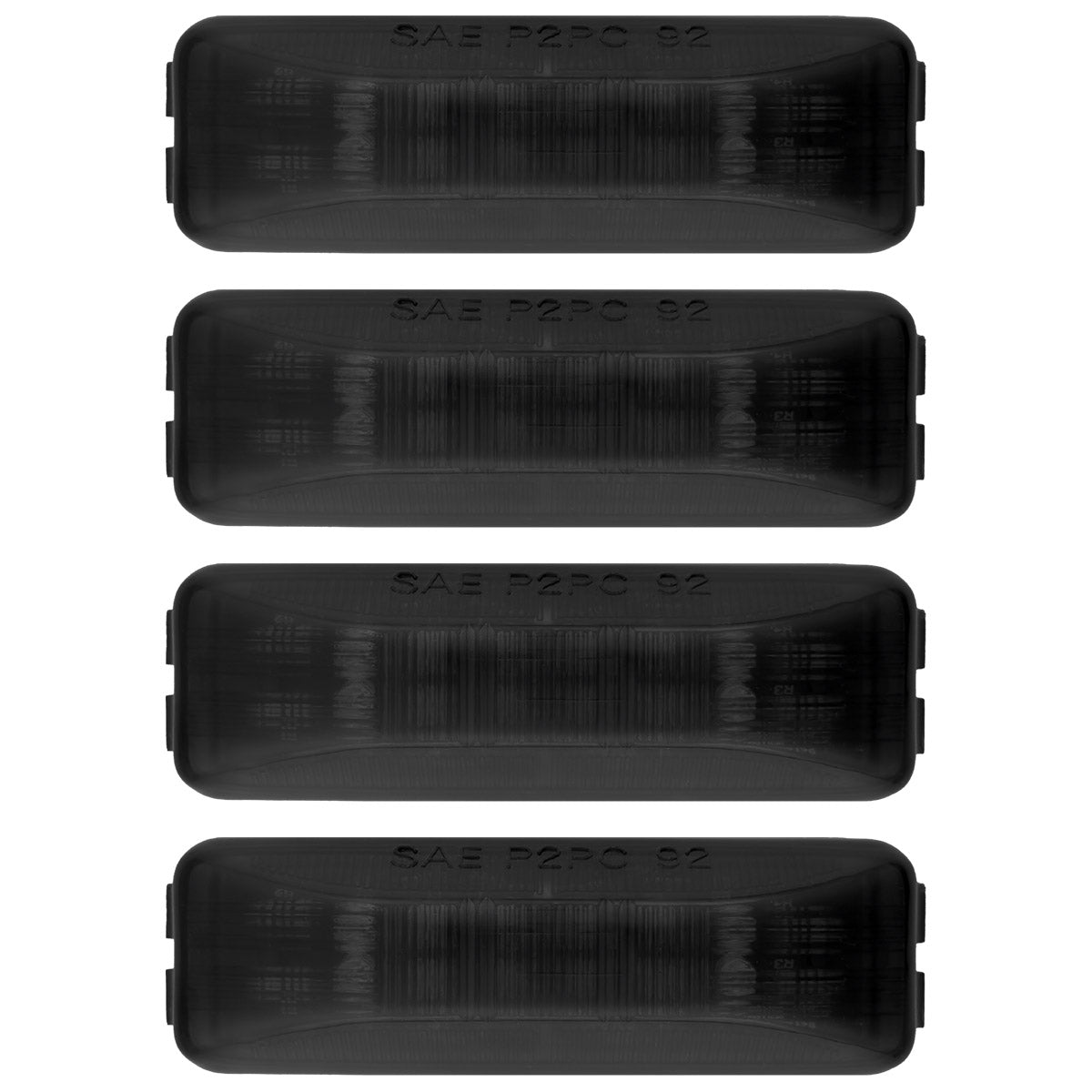 Dodge 94-01 RAM Dually Fender Lenses (4-Piece Set) w/ 2 Red LED Lights & 2 Amber LED Lights - Smoked Lens w/ Black Trim - Image 3