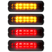 Dodge 94-01 RAM Dually Fender Lenses (4-Piece Set) w/ 2 Red LED Lights & 2 Amber LED Lights - Smoked Lens w/ Black Trim - Image 2