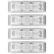 Dodge 94-01 RAM Dually Fender Lenses (4-Piece Set) w/ 2 Red LED Lights & 2 Amber LED Lights - Clear Lens w/ Chrome Trim