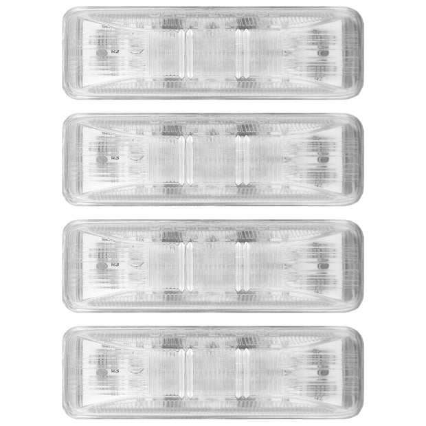 Dodge 94-01 RAM Dually Fender Lenses (4-Piece Set) w/ 2 Red LED Lights & 2 Amber LED Lights - Clear Lens w/ Chrome Trim