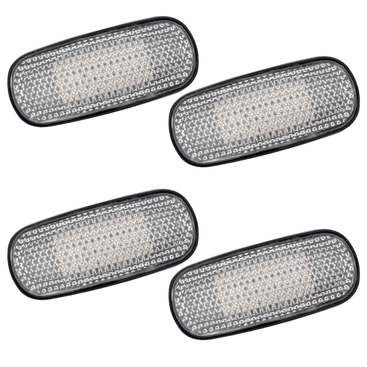 Dodge 02-09 RAM Dually Fender Lenses (4-Piece Set) w/ 2 Red LED Lights & 2 Amber LED Lights - Clear Lens w/ Chrome Trim