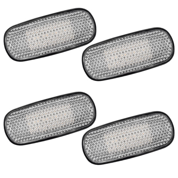 Dodge 02-09 RAM Dually Fender Lenses (4-Piece Set) w/ 2 Red LED Lights & 2 Amber LED Lights - Clear Lens w/ Chrome Trim