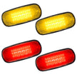 Dodge 02-09 RAM Dually Fender Lenses (4-Piece Set) w/ 2 Red LED Lights & 2 Amber LED Lights - Clear Lens w/ Chrome Trim - Image 2