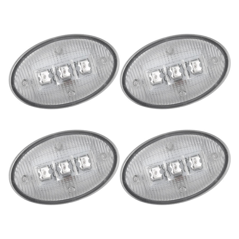 Ford 99-10 Superduty Dually Fender Lenses (4-Piece Set) w/ 2 Red LED Lights & 2 Amber LED Lights - Clear Lens w/ Chrome Trim - Image 2