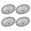Ford 99-10 Superduty Dually Fender Lenses (4-Piece Set) w/ 2 Red LED Lights & 2 Amber LED Lights - Clear Lens w/ Chrome Trim - Image 2