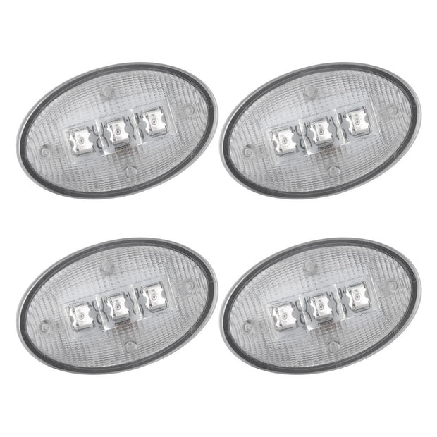 Ford 99-10 Superduty Dually Fender Lenses (4-Piece Set) w/ 2 Red LED Lights & 2 Amber LED Lights - Clear Lens w/ Chrome Trim - Image 2