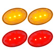 Ford 99-10 Superduty Dually Fender Lenses (4-Piece Set) w/ 2 Red LED Lights & 2 Amber LED Lights - Clear Lens w/ Chrome Trim
