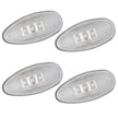 GMC & Chevy 99-14 Sierra & Silverado (1st & 2nd GEN) Dually Fender Lenses (4-Piece Set) w/ 2 Red LED Lights & 2 Amber LED Lights - Clear Lens w/ Chrome Trim