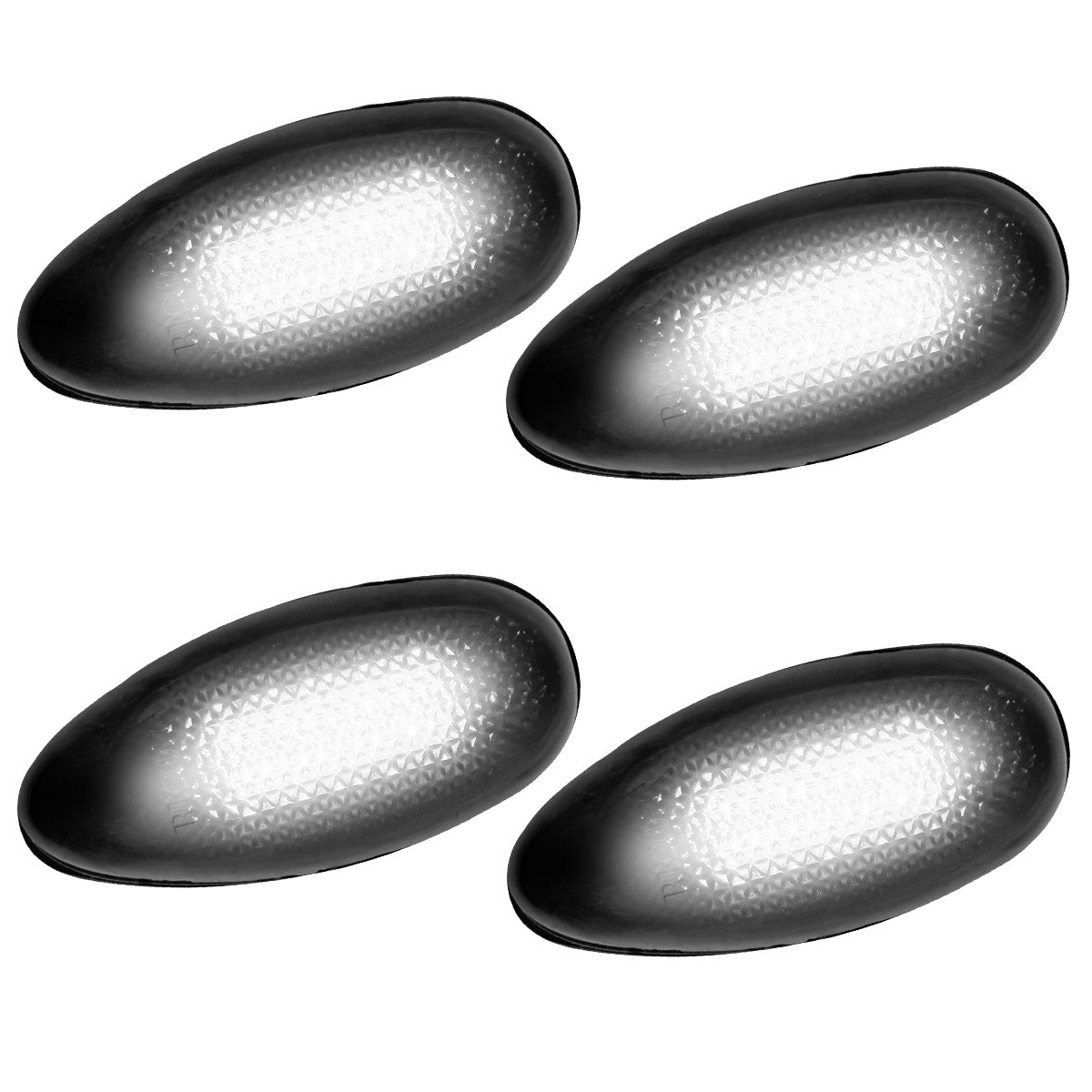 GMC & Chevy 99-14 Sierra & Silverado (1st & 2nd GEN) Dually Fender Lenses (4-Piece Set) w/ 4 White LED Lights - Smoked Lens w/ Black Trim