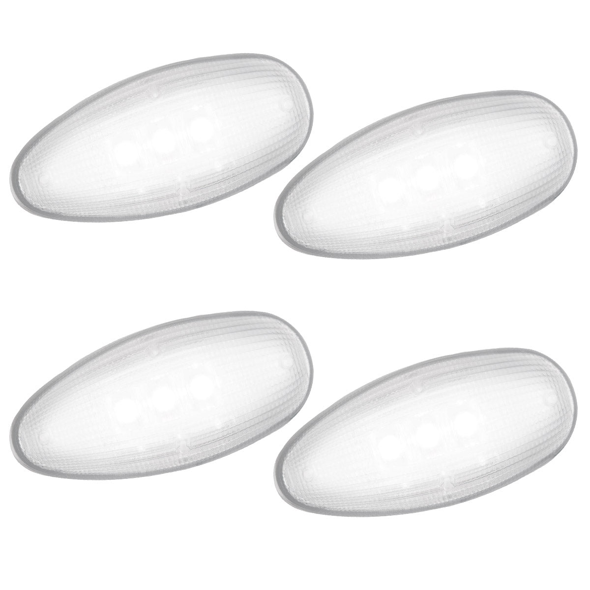 GMC & Chevy 99-14 Sierra & Silverado (1st & 2nd GEN) Dually Fender Lenses (4-Piece Set) w/ 4 White LED Lights - Clear Lens w/ Chrome Trim