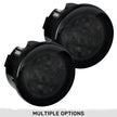 Jeep 07-18 JK Wrangler Round Front Turn Signal Lenses with White LED's Located Under Front Headlights - Smoked Lens