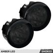 Jeep 07-18 JK Wrangler Round Front Turn Signal Lenses with White LED's Located Under Front Headlights - Smoked Lens - Image 3