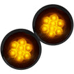 Jeep 07-18 JK Wrangler Round Front Turn Signal Lenses with White LED's Located Under Front Headlights - Smoked Lens - Image 2