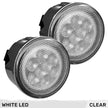 Jeep 07-18 JK Wrangler Round Front Turn Signal Lenses with White LED's Located Under Front Headlights - Clear Lens
