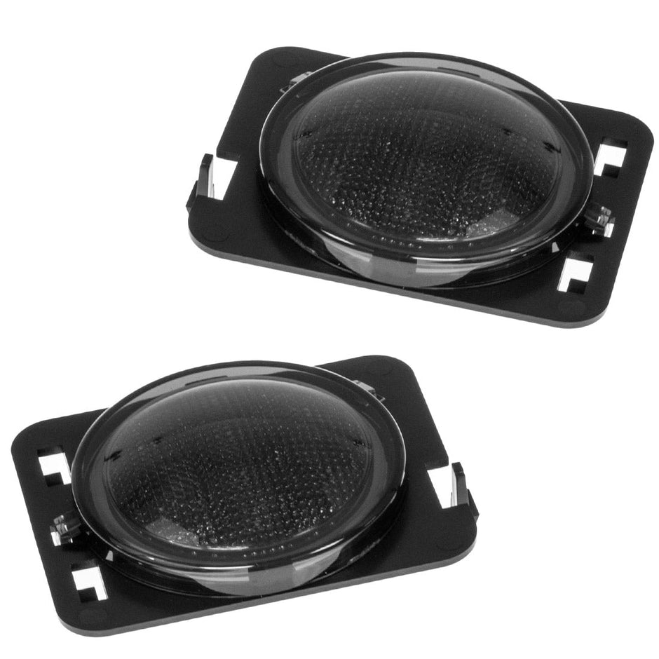 Jeep 07-18 JK Wrangler Round Front Fender Lenses with Amber LED's Located on Front Side Fender - Smoked Lens - Image 3