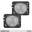 Jeep 07-18 JK Wrangler Round Front Fender Lenses with Amber LED's Located on Front Side Fender - Clear Lens - Image 3