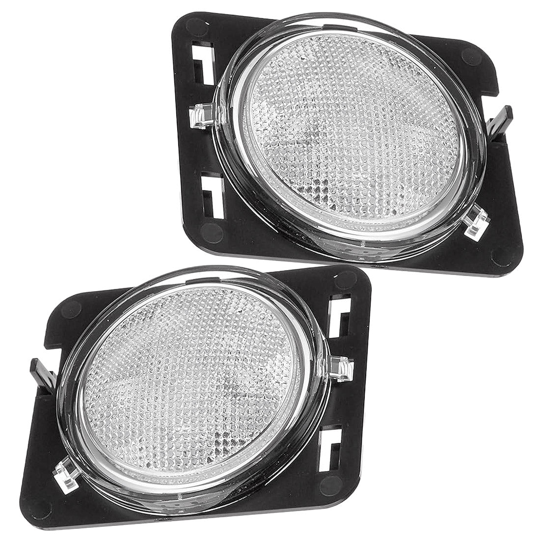 Jeep 07-18 JK Wrangler Round Front Fender Lenses with Amber LED's Located on Front Side Fender - Clear Lens - Image 4