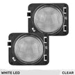 Jeep 07-18 JK Wrangler Round Front Fender Lenses with White LED's Located on Front Side Fender - Clear Lens - Image 2