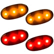 Ford 11-23 Superduty Dually Fender Lenses (4-Piece Set) w/ 2 Red LED Lights & 2 Amber LED Lights - Smoked Lens w/ Black Trim