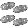 Ford 11-23 Superduty Dually Fender Lenses (4-Piece Set) w/ 2 Red LED Lights & 2 Amber LED Lights - Clear Lens w/ Chrome Trim