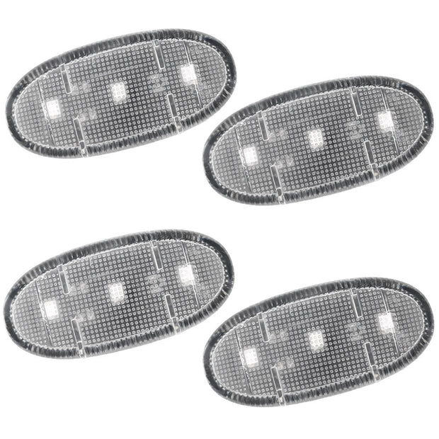 Ford 11-23 Superduty Dually Fender Lenses (4-Piece Set) w/ 2 Red LED Lights & 2 Amber LED Lights - Clear Lens w/ Chrome Trim