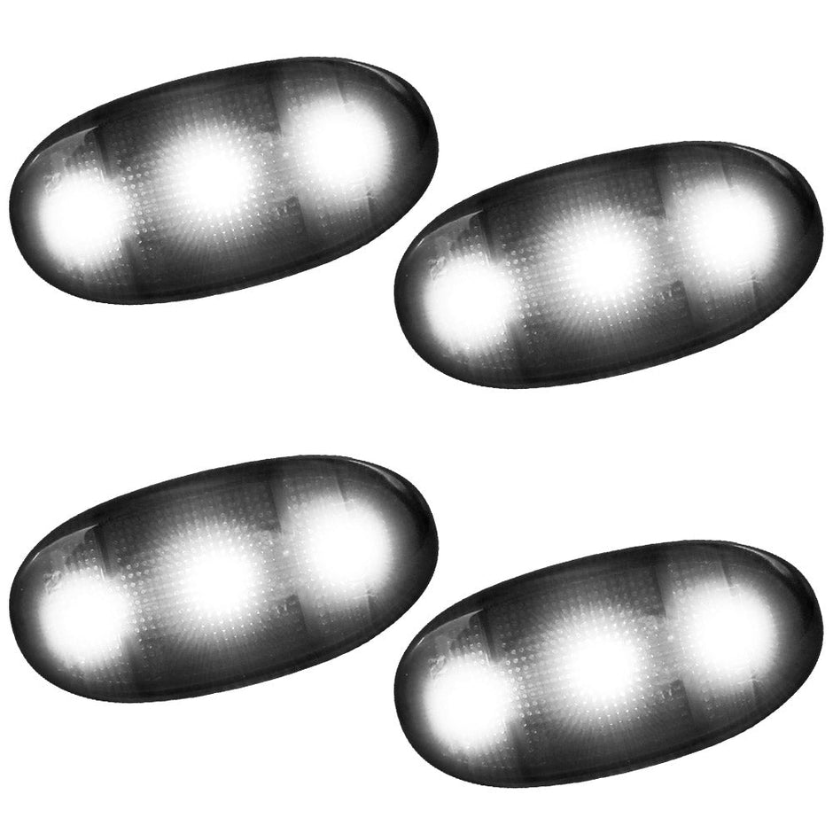 Ford 11-23 Superduty Dually Fender Lenses (4-Piece Set) w/ 4 White LED Lights - Smoked Lens w/ Black Trim - Image 2