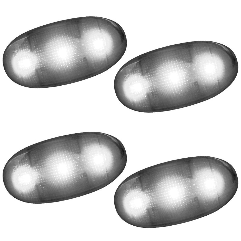Ford 11-23 Superduty Dually Fender Lenses (4-Piece Set) w/ 4 White LED Lights - Clear Lens w/ Chrome Trim