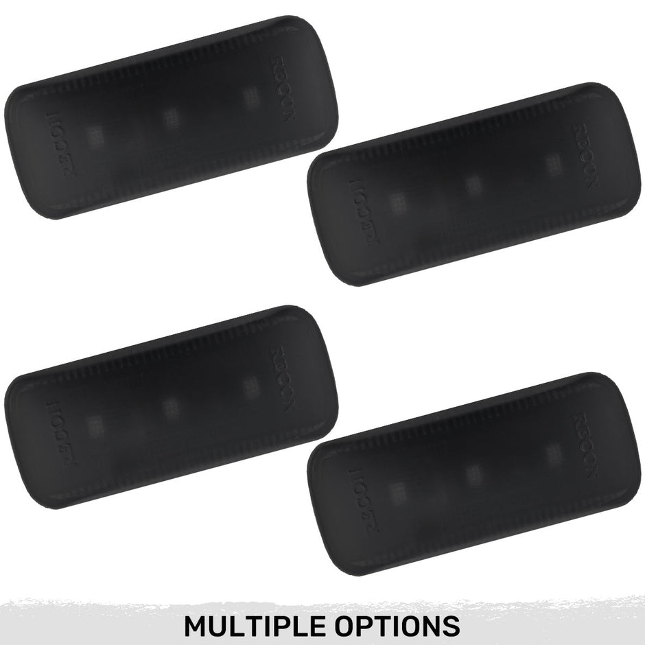 Dodge 10-21 RAM Dually Fender Lenses (4-Piece Set) w/ 2 Red LED Lights & 2 Amber LED Lights - Smoked Lens w/ Black Trim