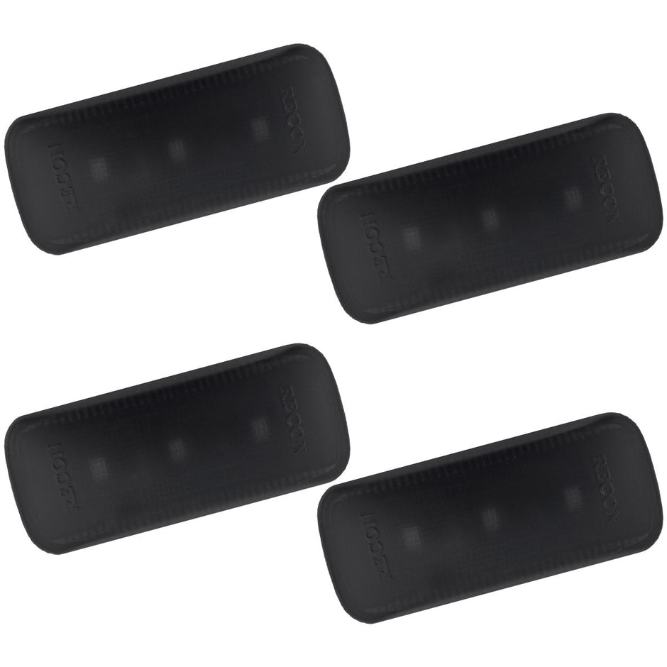 Dodge 10-21 RAM Dually Fender Lenses (4-Piece Set) w/ 2 Red LED Lights & 2 Amber LED Lights - Smoked Lens w/ Black Trim - Image 3