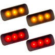 Dodge 10-21 RAM Dually Fender Lenses (4-Piece Set) w/ 2 Red LED Lights & 2 Amber LED Lights - Smoked Lens w/ Black Trim - Image 2