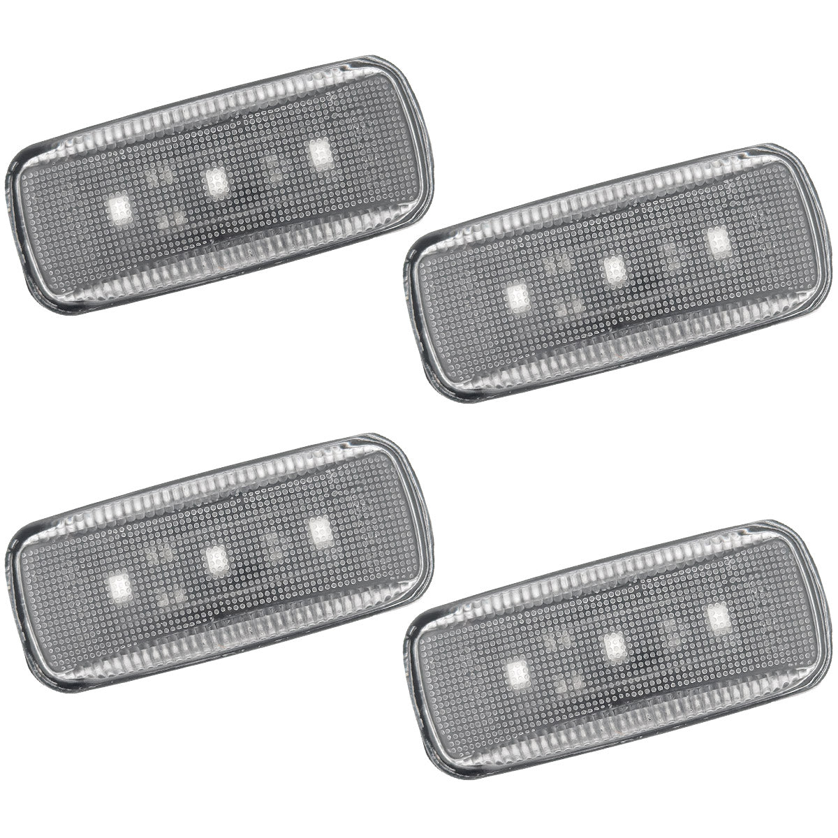 Dodge 10-21 RAM Dually Fender Lenses (4-Piece Set) w/ 2 Red LED Lights & 2 Amber LED Lights - Clear Lens w/ Chrome Trim