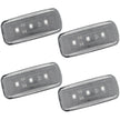 Dodge 10-21 RAM Dually Fender Lenses (4-Piece Set) w/ 2 Red LED Lights & 2 Amber LED Lights - Clear Lens w/ Chrome Trim