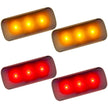 Dodge 10-21 RAM Dually Fender Lenses (4-Piece Set) w/ 2 Red LED Lights & 2 Amber LED Lights - Clear Lens w/ Chrome Trim - Image 2