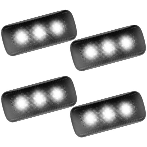 Dodge 10-21 RAM Dually Fender Lenses (4-Piece Set) w/ 4 White LED Lights - Smoked Lens w/ Black Trim