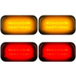 GMC & Chevy 15-23 Sierra & Silverado (3rd & 4th GEN) Dually Fender Lenses (4-Piece Set) w/ 2 Red LED Lights & 2 Amber LED Lights - Smoked Lens w/ Black Trim - Image 2