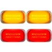 GMC & Chevy 15-23 Sierra & Silverado (3rd & 4th GEN) Dually Fender Lenses (4-Piece Set) w/ 2 Red LED Lights & 2 Amber LED Lights - Clear Lens w/ Chrome Trim