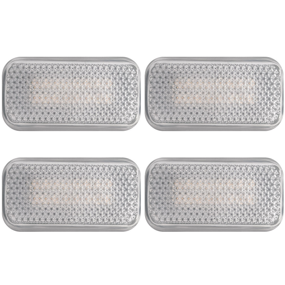 GMC & Chevy 15-23 Sierra & Silverado (3rd & 4th GEN) Dually Fender Lenses (4-Piece Set) w/ 4 White LED Lights - Clear Lens w/ Chrome Trim