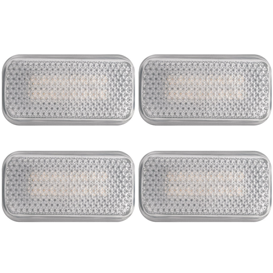 GMC & Chevy 15-23 Sierra & Silverado (3rd & 4th GEN) Dually Fender Lenses (4-Piece Set) w/ 4 White LED Lights - Clear Lens w/ Chrome Trim