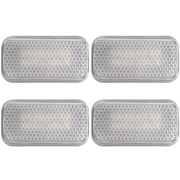 GMC & Chevy 15-23 Sierra & Silverado (3rd & 4th GEN) Dually Fender Lenses (4-Piece Set) w/ 4 White LED Lights - Clear Lens w/ Chrome Trim