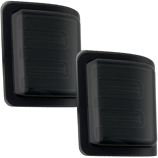 Ford 08-16 F250/F350 Superduty Side Mirror Lenses (2-Piece Set) w/ Ultra High-Power AMBER OLED Running Lights & Ultra High-Power AMBER Scanning OLED Turn Signals - Smoked Lens - Image 2
