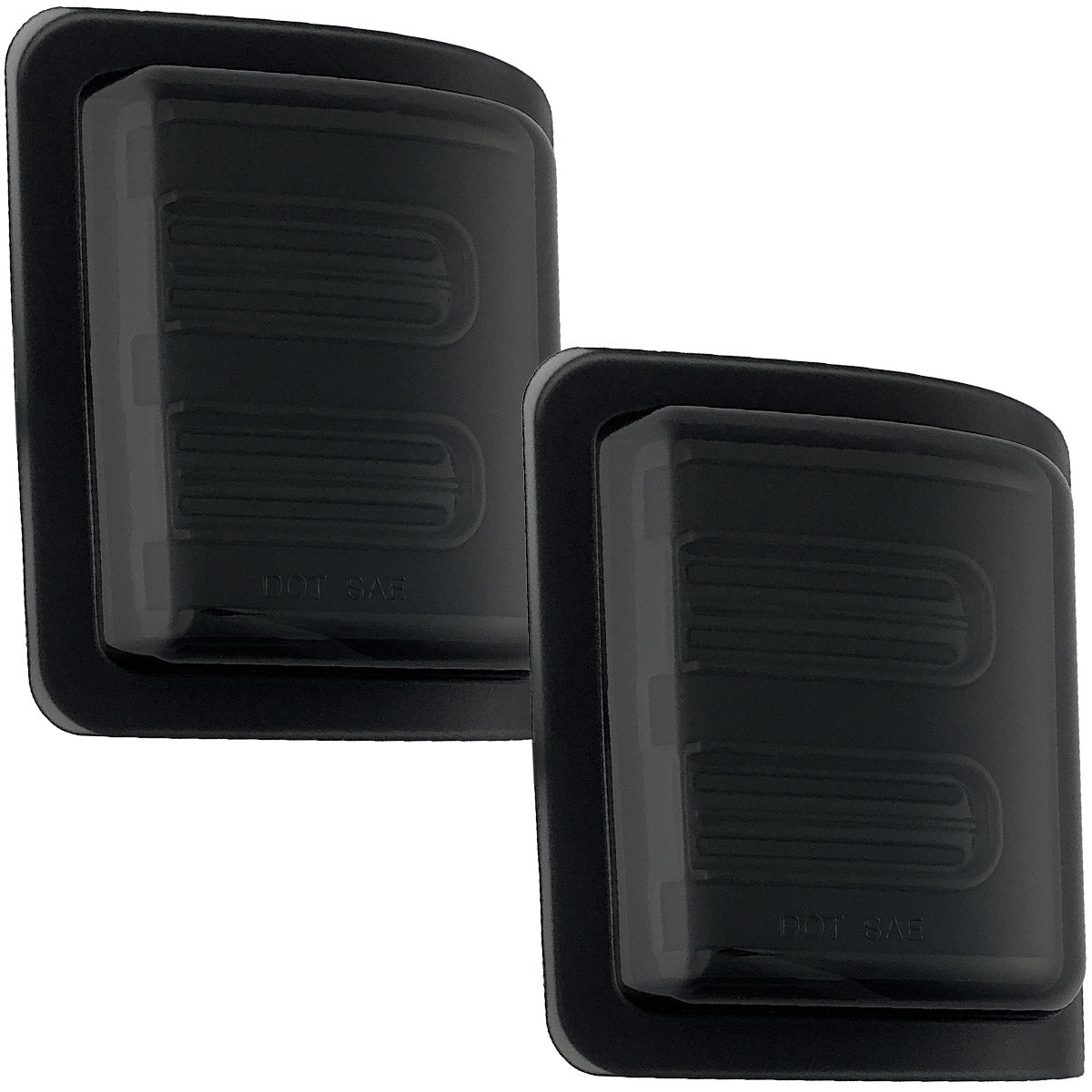 Ford 08-16 F250/F350 Superduty Side Mirror Lenses (2-Piece Set) w/ WHITE LED Running Lights & AMBER Scanning LED Turn Signals - Smoked Lens - Image 4