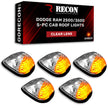 Dodge 94-98 RAM (5-Piece Set) Clear Cab Roof Light Lens with Amber 194 Bulbs - Complete Kit With Wiring & Hardware - Image 4