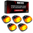 Dodge 94-98 RAM (5-Piece Set) Smoked Cab Roof Light Lens with Amber 194 Bulbs - Complete Kit With Wiring & Hardware - Image 4