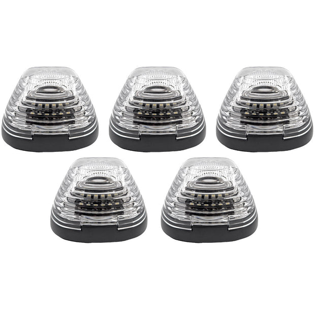 Dodge 94-98 RAM (5-Piece Set) Clear Cab Roof Light Lens with Amber 194 Bulbs - Complete Kit With Wiring & Hardware - Image 2