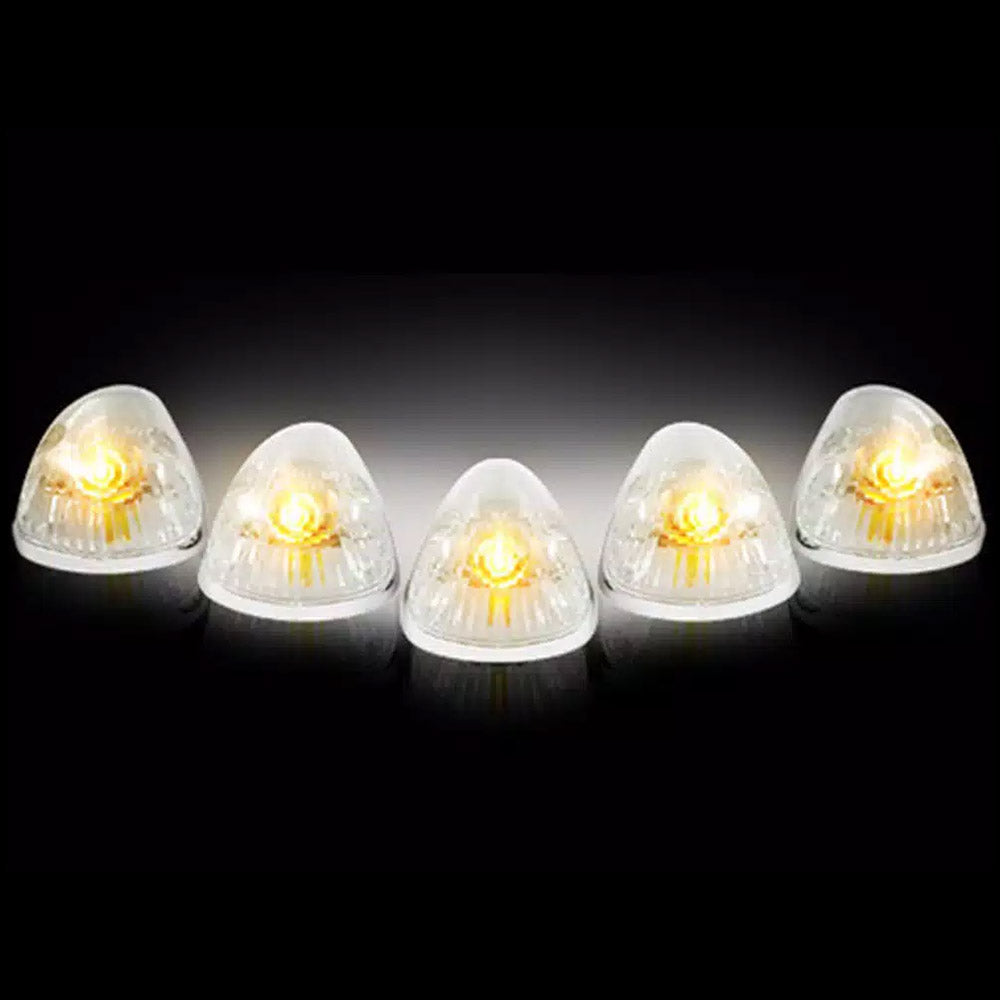 Dodge 94-98 RAM (5-Piece Set) Clear Cab Roof Light Lens with Amber 194 Bulbs - Complete Kit With Wiring & Hardware - Image 6