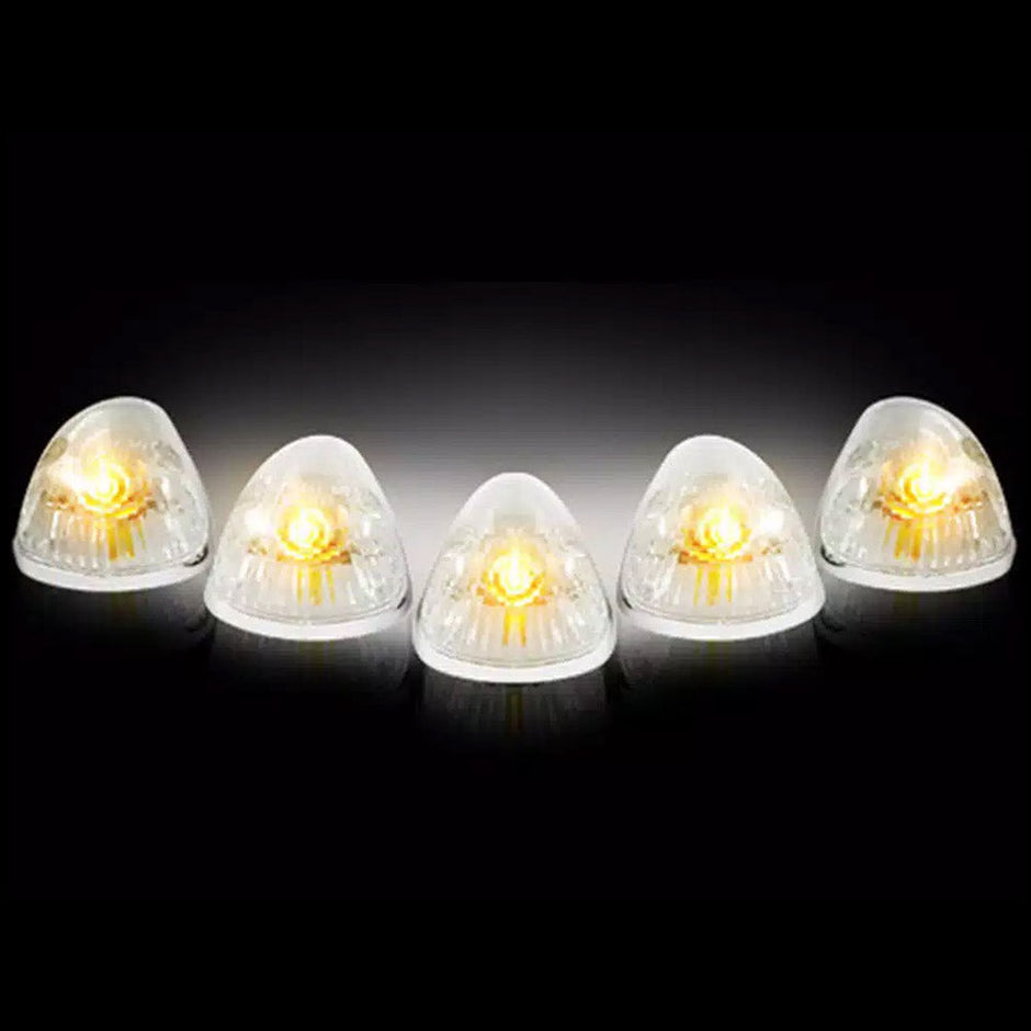 Dodge 94-98 RAM (5-Piece Set) Clear Cab Roof Light Lens with Amber 194 Bulbs - Complete Kit With Wiring & Hardware - Image 6