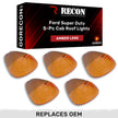 Ford 99-16 Superduty (5-Piece Set) Amber Cab Roof Light Lenses Only & Amber Xenon Bulbs