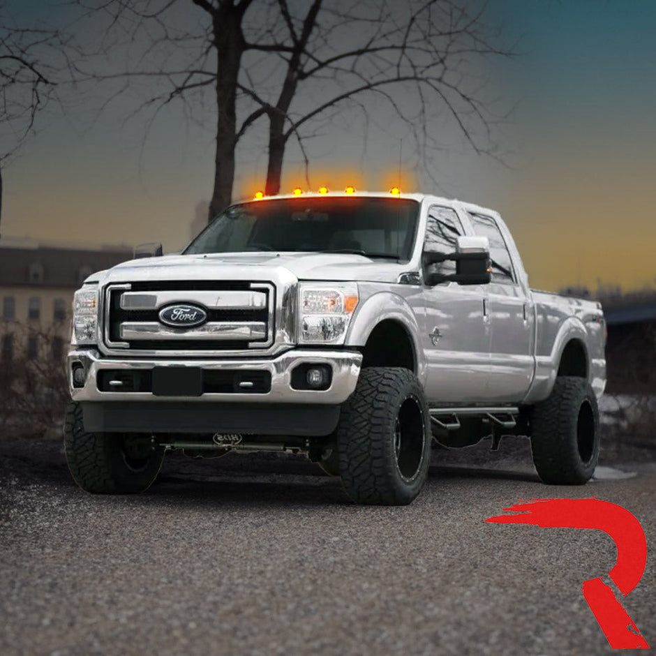 Ford 99-16 Superduty (5-Piece Set) Amber Cab Roof Light Lenses Only & Amber Xenon Bulbs - Image 6
