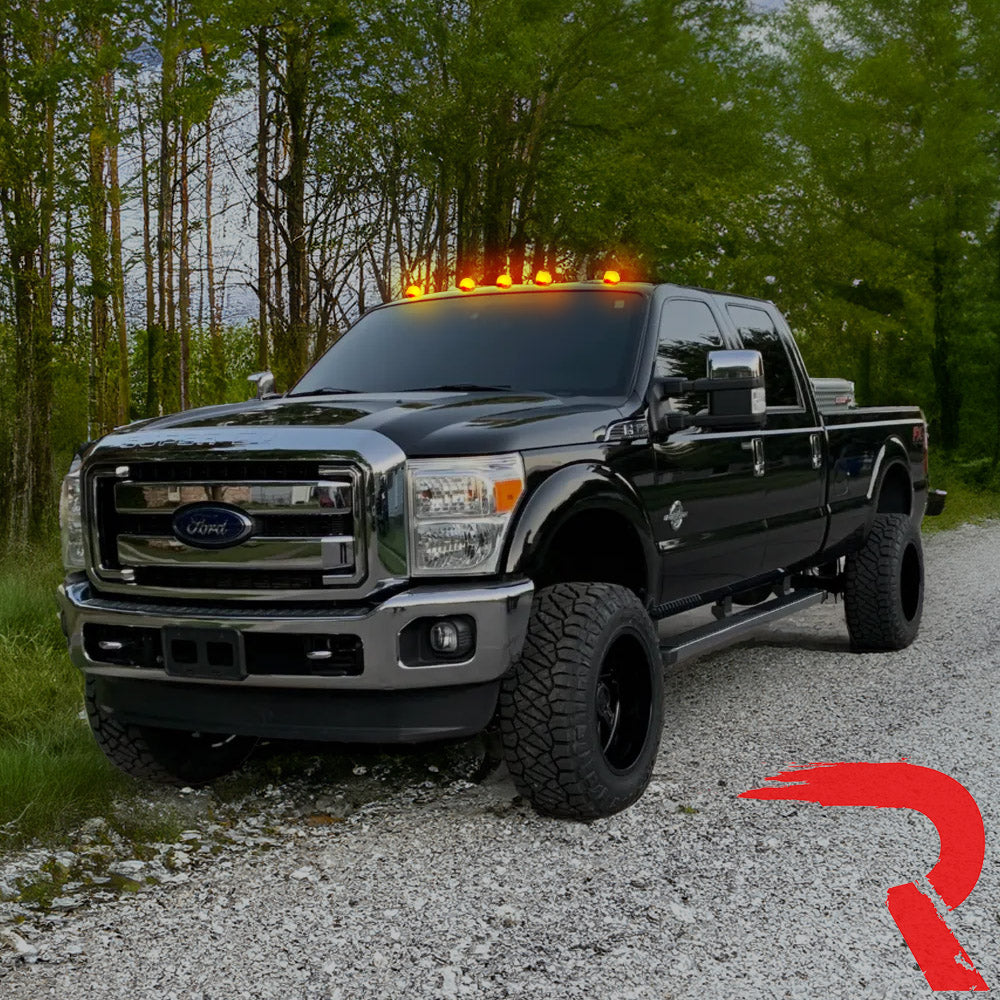 Ford 99-16 Superduty (5-Piece Set) Clear Cab Roof Light Lenses Only & Amber Xenon Bulbs - Image 5