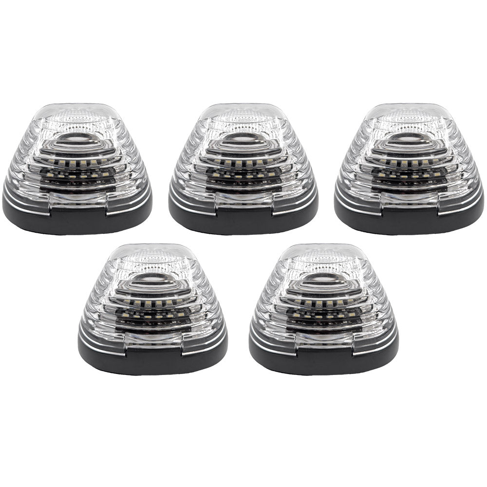 Ford 99-16 Superduty (5-Piece Set) Clear Cab Roof Light Lens with 2-Way Forward & Rear Facing White ULTRA High-Power LEDs - (Complete Wiring Kit Sold Separately) - Image 3